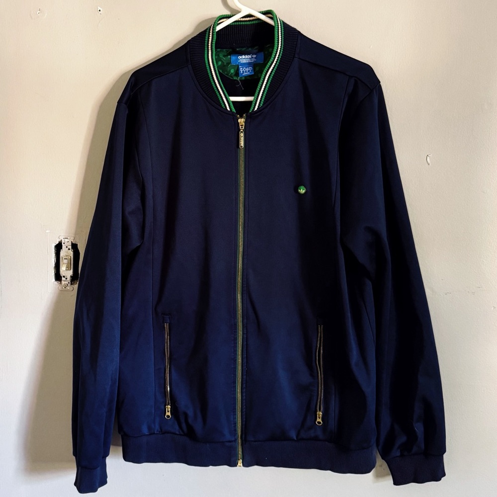 Vintage Adidas Blue Varsity Style Jacket Size XL